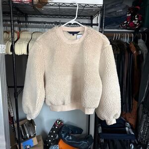RACHEL Rachel Roy Cream Fleece Sherpa Sweater